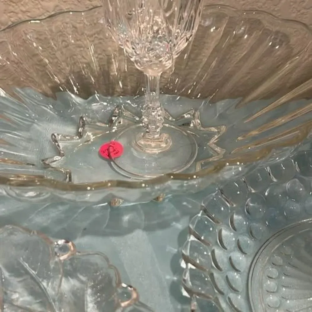 Vintage Clear Pressed Glass & Crystal Serving Ware Lot - 8 Pieces - $55
